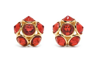 SAINT LAURENT Metal Glass Crystal Earrings Women's Gold