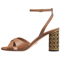 DIOR Icon Strap Sandals 8cm Women's Brown