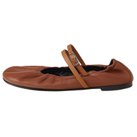 HERMES Jolly Flat Mary Jane Shoes Women's Brown