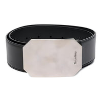 MIU MIU - Leather Belts Unisex Black -