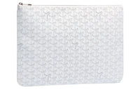 GOYARD SENAT Canvas With Leather Wallet, Toiletry Bag, Clutch Unisex White