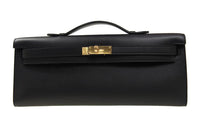 HERMES Swift Calfskin Evening Party Clutch Regular Women's Noir Black