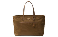 PRADA Re-Edition Fabric With Leather Handbag Large Size Women's Beige