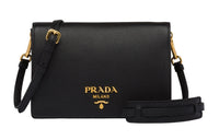 PRADA Cahier Nylon With Leather Shoulder Bag Crossbody Bag Women's Black