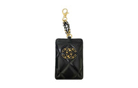 CHANEL 19Bag Sheepskin Card Clip Card Holder Women's Black