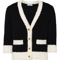 PRADA Contrast trim Cashmere silk Cardigan