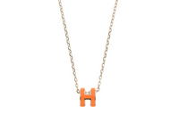 HERMES Metal Necklaces Women's Orange