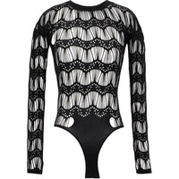 SAINT LAURENT Ladder Knit Crewneck Bodysuit