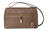 Loro Piana ExtraPocket Ostrich Leather Handbag Shoulder Bag Crossbody Bag Women's Brown