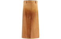 PRADA Leather Long Skirts Women's Beige