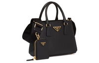 PRADA Saffiano Leather Shoulder Bag Crossbody Bag Handbag Women's Black