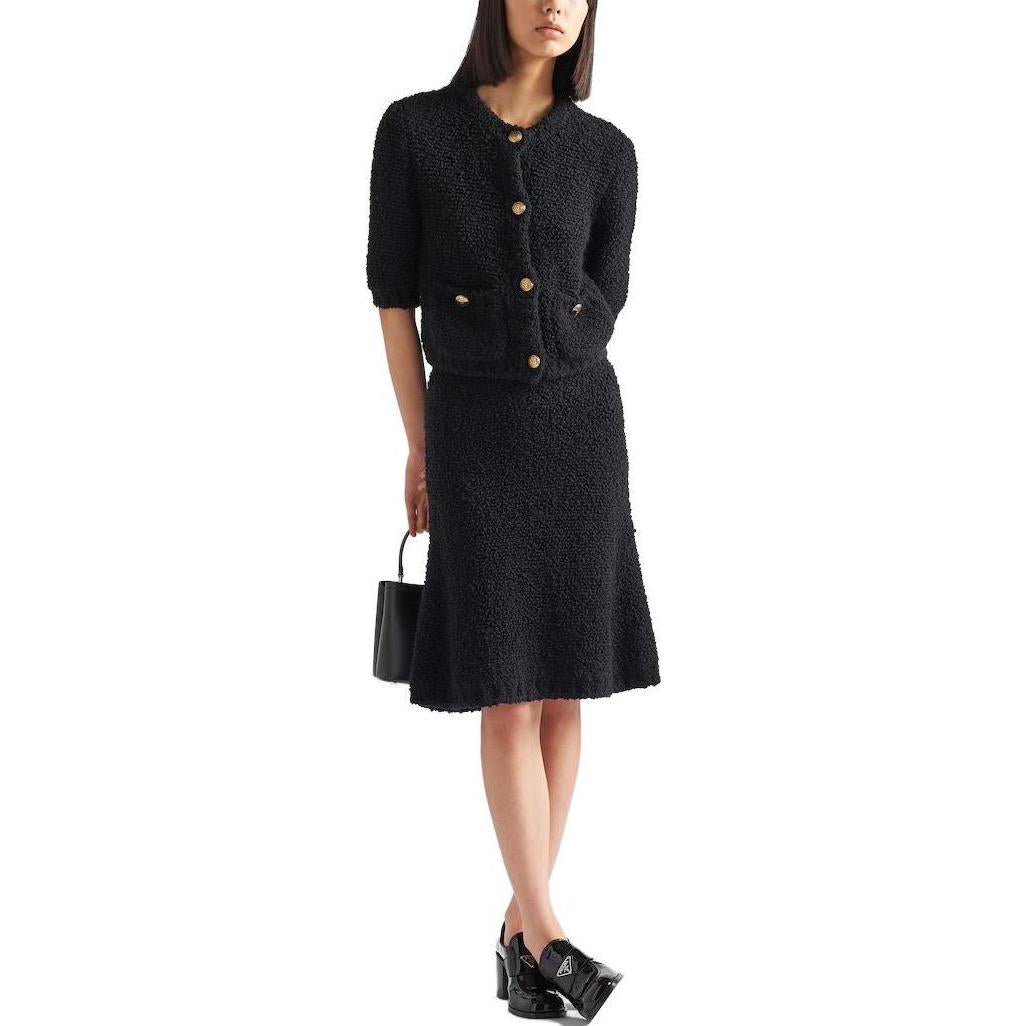 PRADA Bouclé Mohair Knit Skirt
