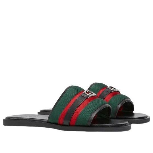 Gucci 25 Interlocking G Slides 'Black Green Red' 835091-HAAHH-8449