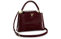 LOUIS VUITTON Capucines Crocodile Leather Shoulder Bag Crossbody Bag Handbag Medium Size Women's Burgundy