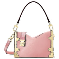 LOUIS VUITTON SIDE TRUNK Leather Soft Box Crossbody Bag Shoulder Bag Handbag Small Size Women's Pink