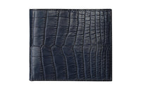 HERMES MC2 Crocodile Leather Wallet Men's 78 Bleu Marine Deep Sea Blue