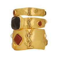 SAINT LAURENT Metal, Enamel, Resin, Glass Bangles Women's Gold