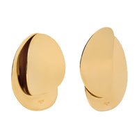 CELINE Brass Stud Earrings Women's Yellow