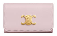 CELINE Triomphe Calfskin Key Pouch Women's Light Pink