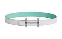 HERMES Leather Belts Women's White/Light Green