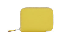 HERMES Cow Leather Wallet Mini Women's Lime