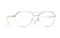 CHANEL Eyeglass Frames Women's Silver