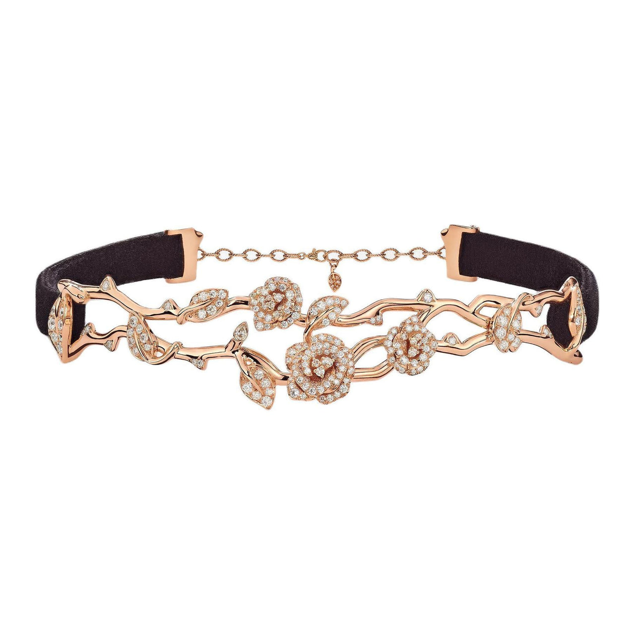 DIOR 18K Rose Gold Diamond Necklaces Unisex