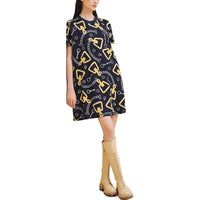 HERMES FW24 Short-Sleeved Dresses Women's Violet Crystal