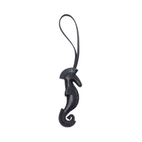 HERMES Sheepskin Keychains Unisex Black
