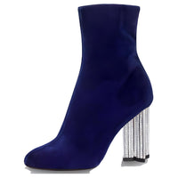 LOUIS VUITTON Silhouette Ankle Boots 10cm Women's Blue
