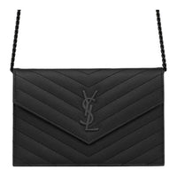 SAINT LAURENT CASSANDRE Cow Leather Shoulder Bag Crossbody Bag Women's Black