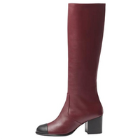 CHANEL Knee-high Boots 6.5cm Women's Burgundy