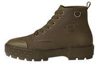 HERMES Itineraire Ankle Boots Men's Brown Green