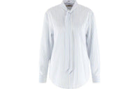 CELINE Striped Pussy Bow Shirt