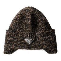 PRADA Enamel logo Mélange Wool Beanie