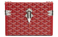 GOYARD Cassette Canvas With Leather Trim TRUNK Hard Case With Crossbody Bag Unisex Red
