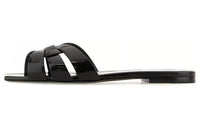 SAINT LAURENT Tribute Leather Flat Sandals