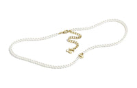 CHANEL Heart Pearl Design Waist Chains Women's White