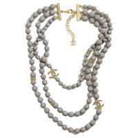 CHANEL Metal Necklaces Unisex Gray
