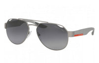 PRADA Metal Irregular Shape Sunglasses Men's Dark Gray