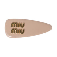 MIU MIU Patent Leather Hair Clips Women's Nude Pink
