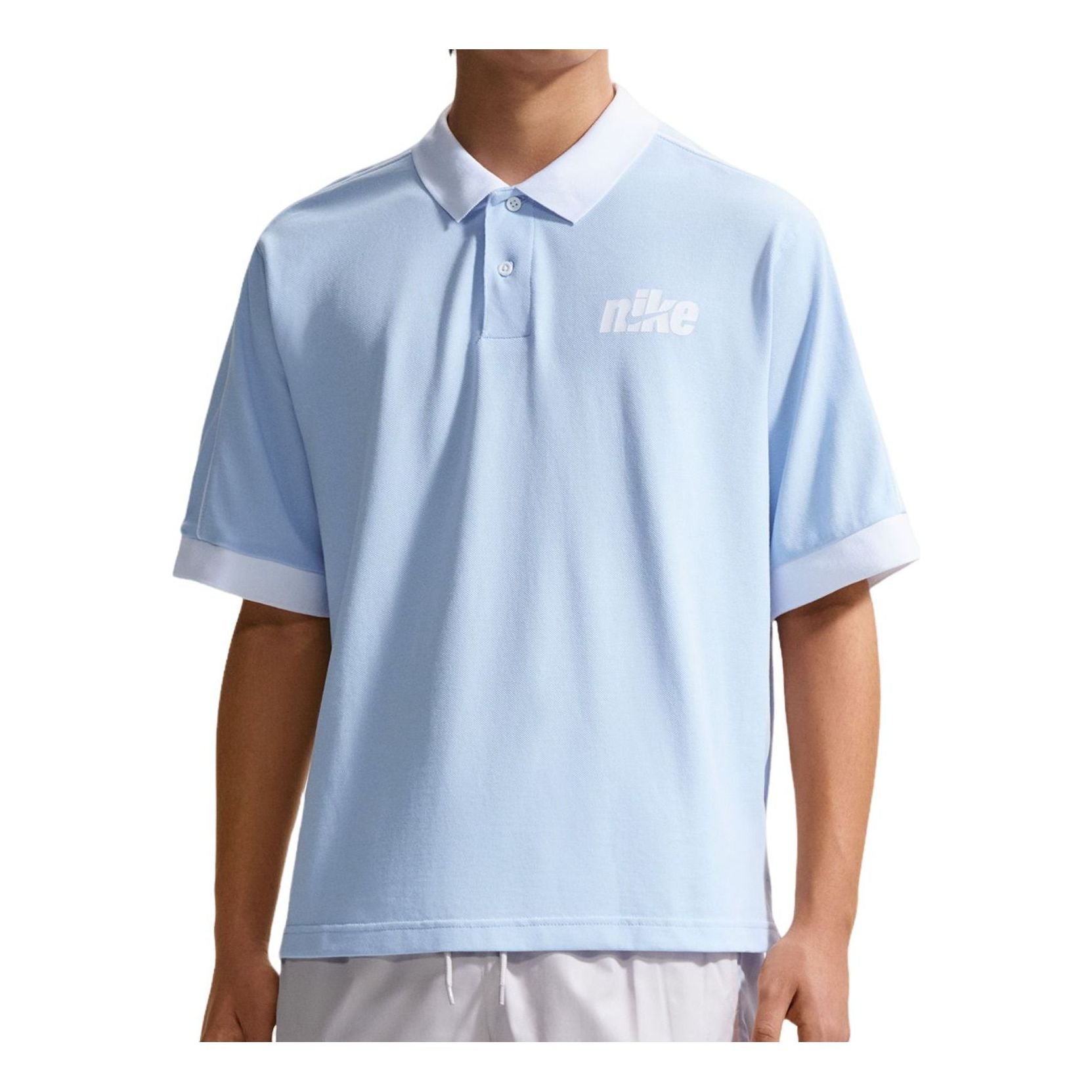 Nike Sportswear Club Oversized Polo Shirt 'Hydrogen Blue White' IF0724-407