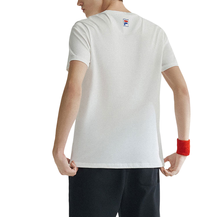 FILA FUSION Logo Tee 'White Blue' T11M022118F-WT