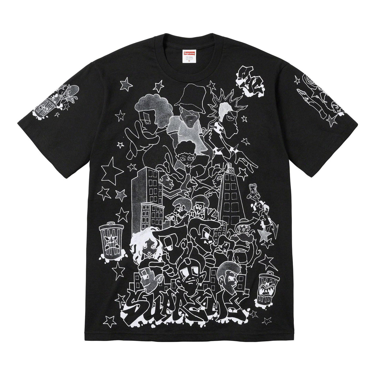 Supreme Downtown T-Shirt 'Black White' SUP-FW23-017