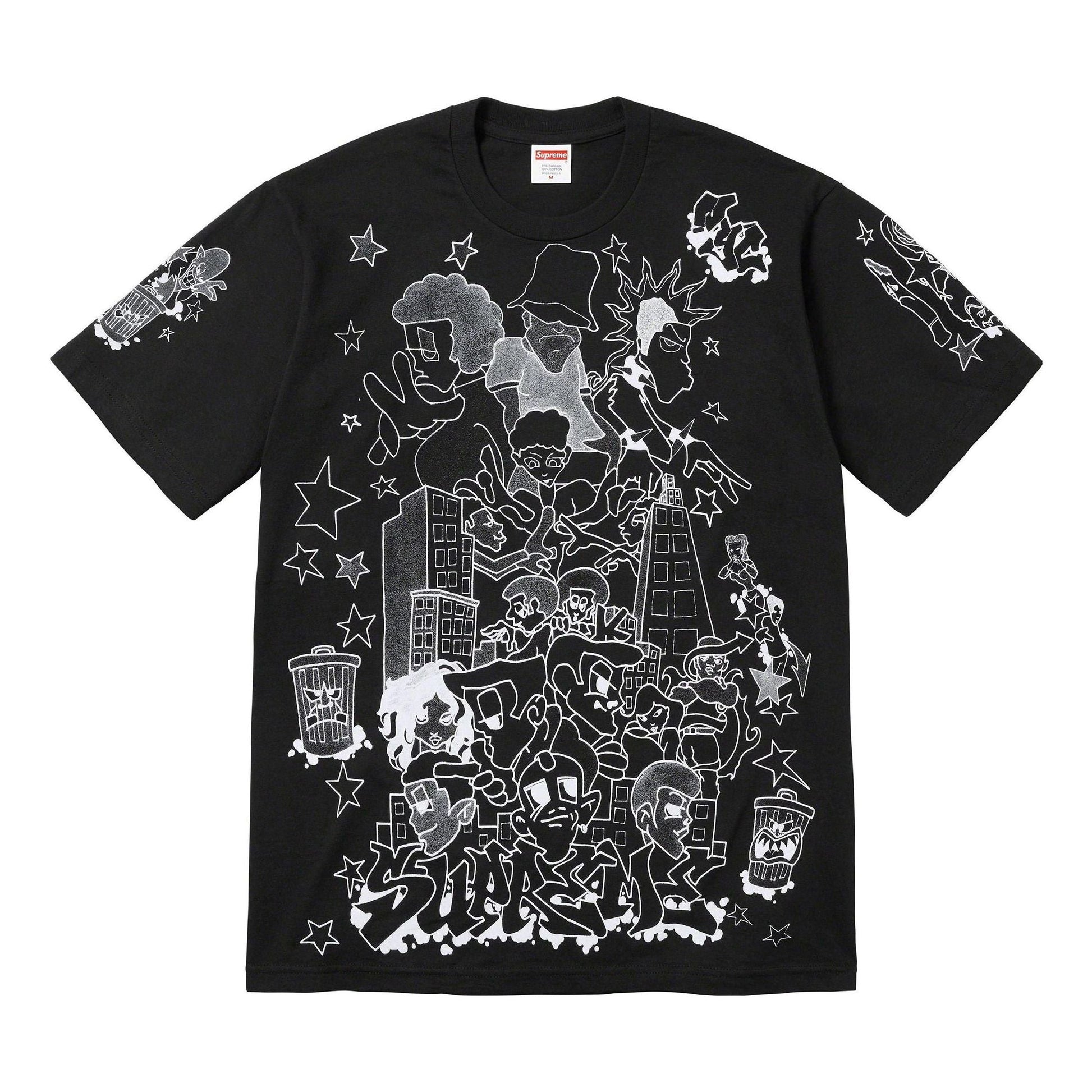 Supreme Downtown T-Shirt 'Black White' SUP-FW23-017