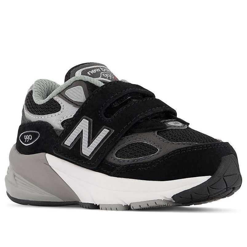 (TD) New Balance 990 V6 Hook and Loop Shoes 'Black Grey' IV990BK6