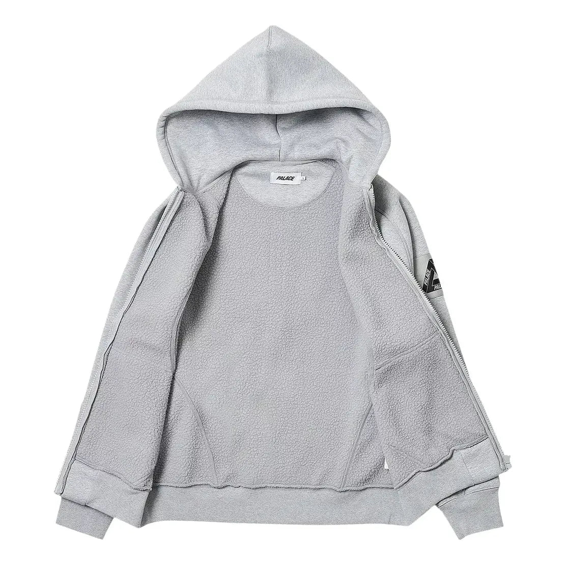 Palace Bonded Sherpa Zip Hoody Jacket 'Grey Marl' P26CS016
