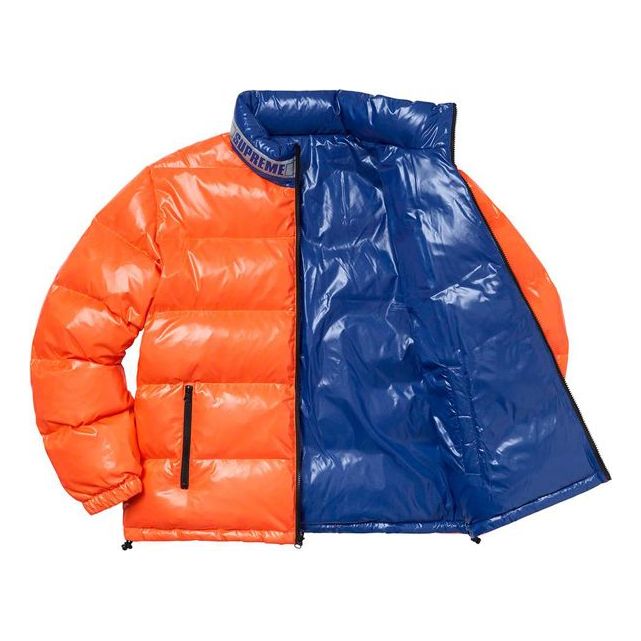 Supreme Shiny Reversible Puffy Jacket 'Blue Orange' SUP-SS20-165