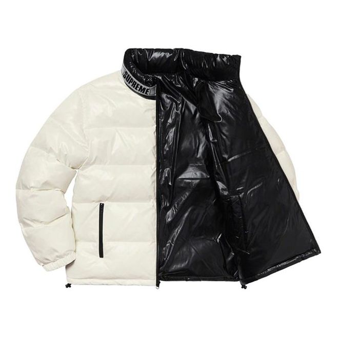 Supreme Shiny Reversible Puffy Jacket 'White Black' SUP-SS20-163