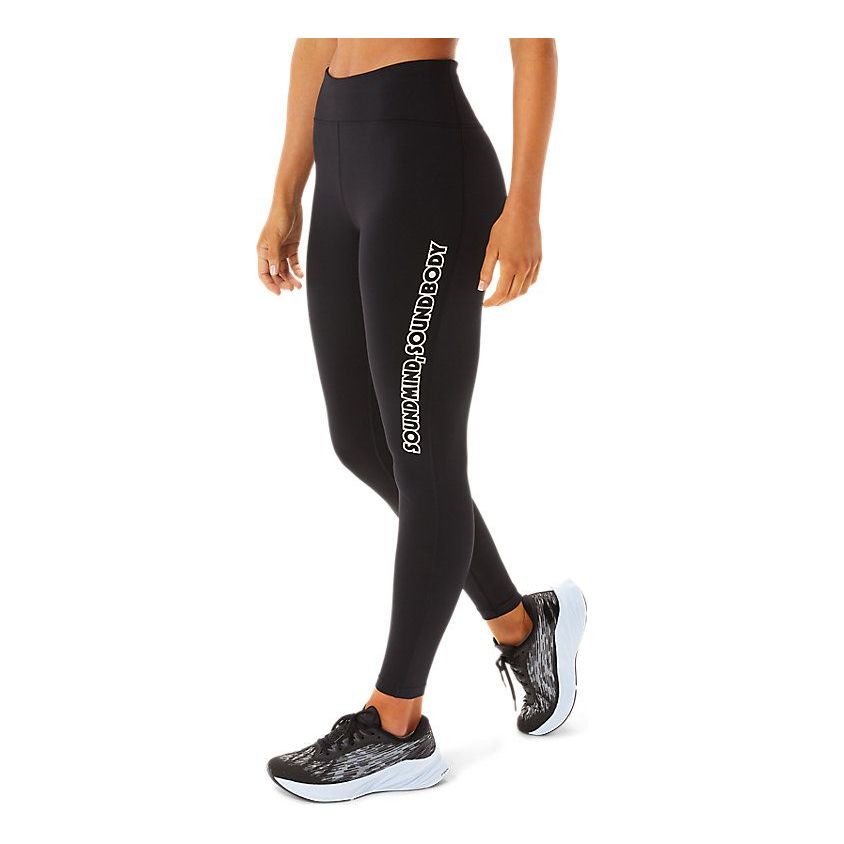 (WMNS) ASICS Logo Graphic Tight 'Black' 2032C260-002